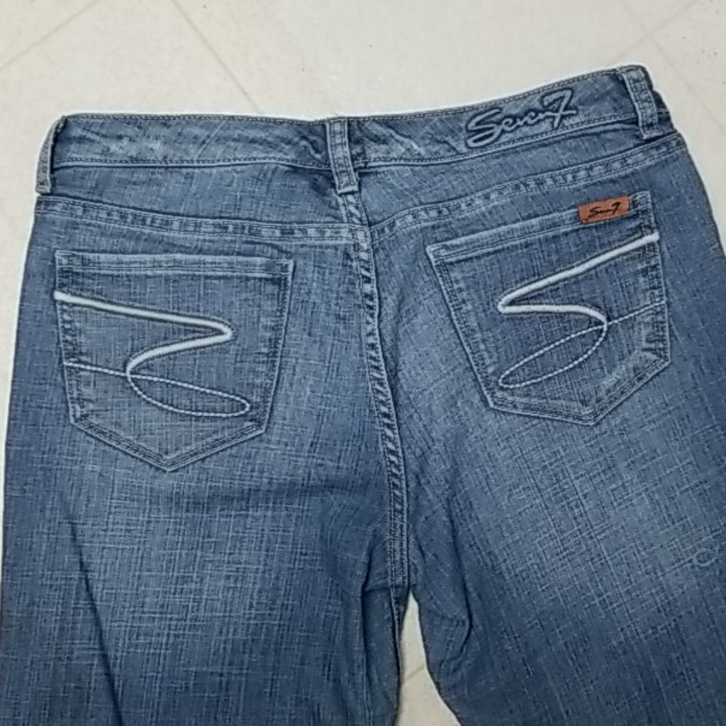 Seven7 Brand Straight Leg Denim Medium Blue Jeans